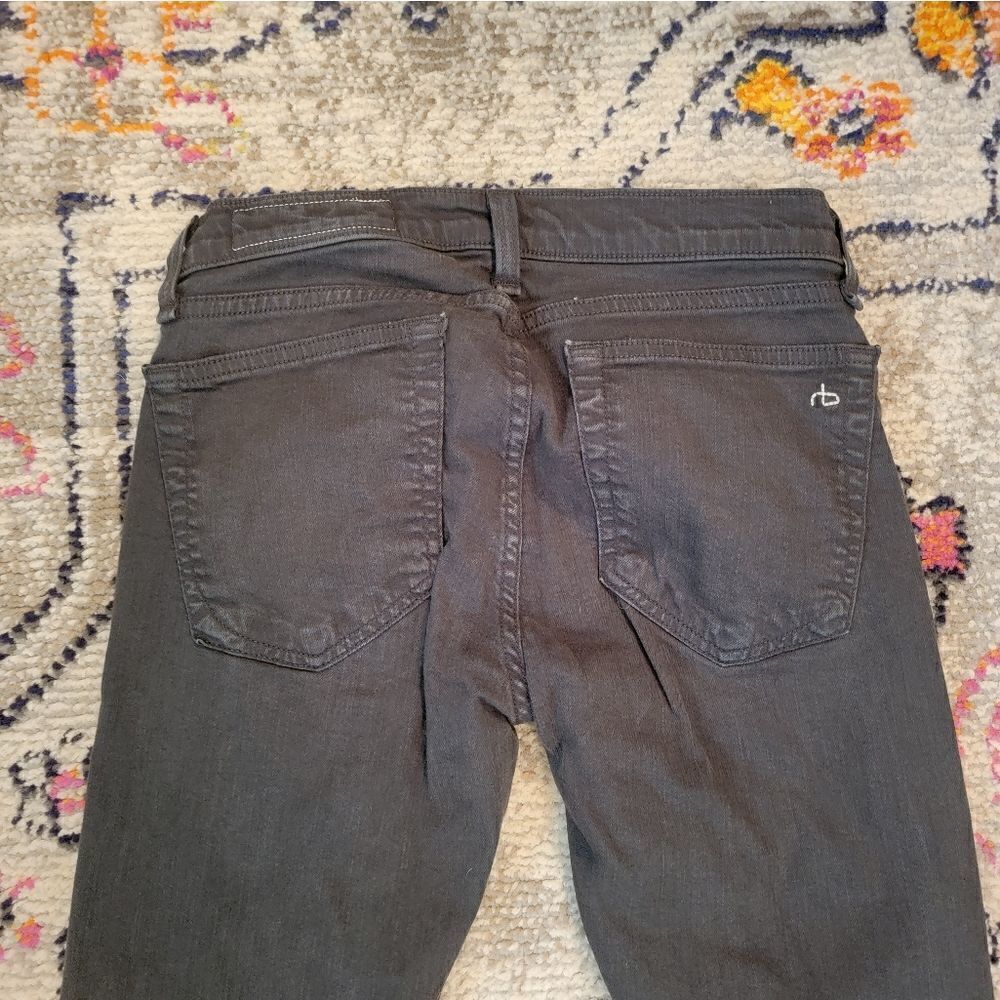 Rag & Bone The Dre blackish/ dark green skinny jeans. Sz 25 with 31" inseam